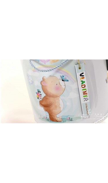 Trusou botez cu ursuleti si baloane colorate Animal Font 18